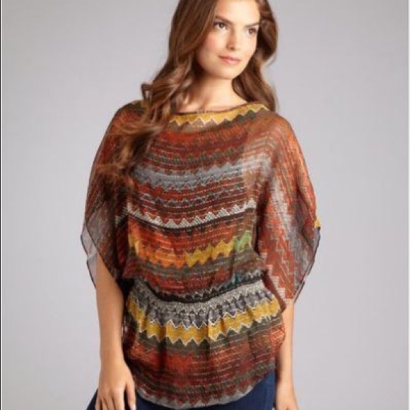 Parker Rust Zigzag Silk Top - Picture 7 of 7